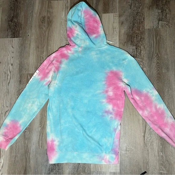 MTV Pastel Pink and Blue Tie Dye Hoodie with Logo Small - Picture 4 of 11